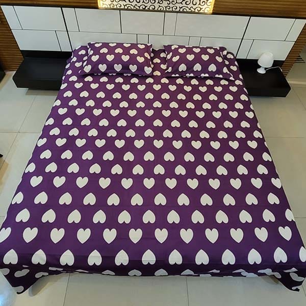 Purple Berry Hearts Bedsheet