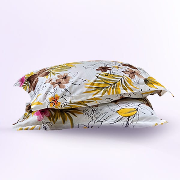 Sunset Flowers Pillow Cover