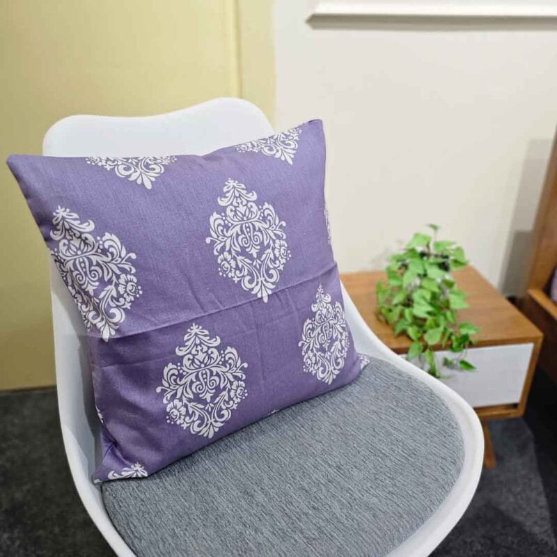 Lavendar Motif Cushion Cover -16x16