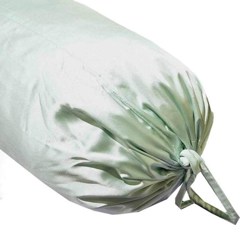 Pastel Green Satin Bolster Covers-30x40 inches - Image 2