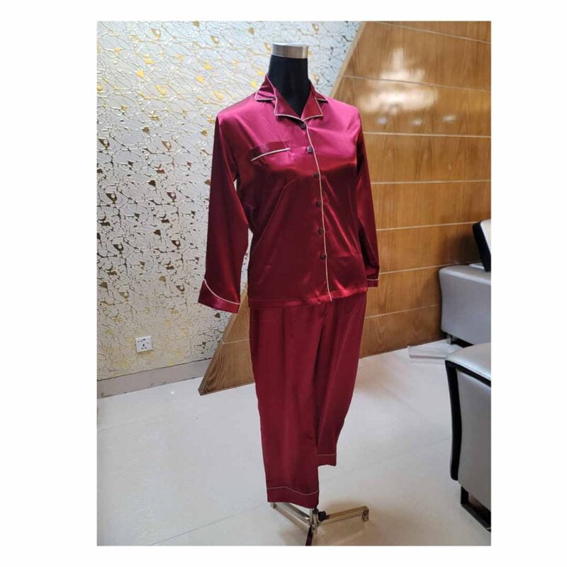 Maroon PJ Nightwear-XS - Image 2