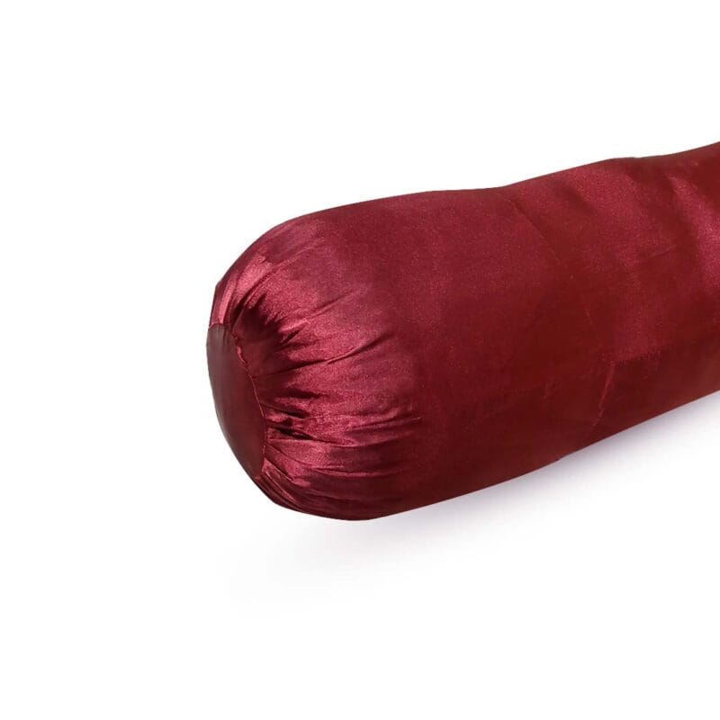 Maroon Satin Bolster Covers-30x40 inches