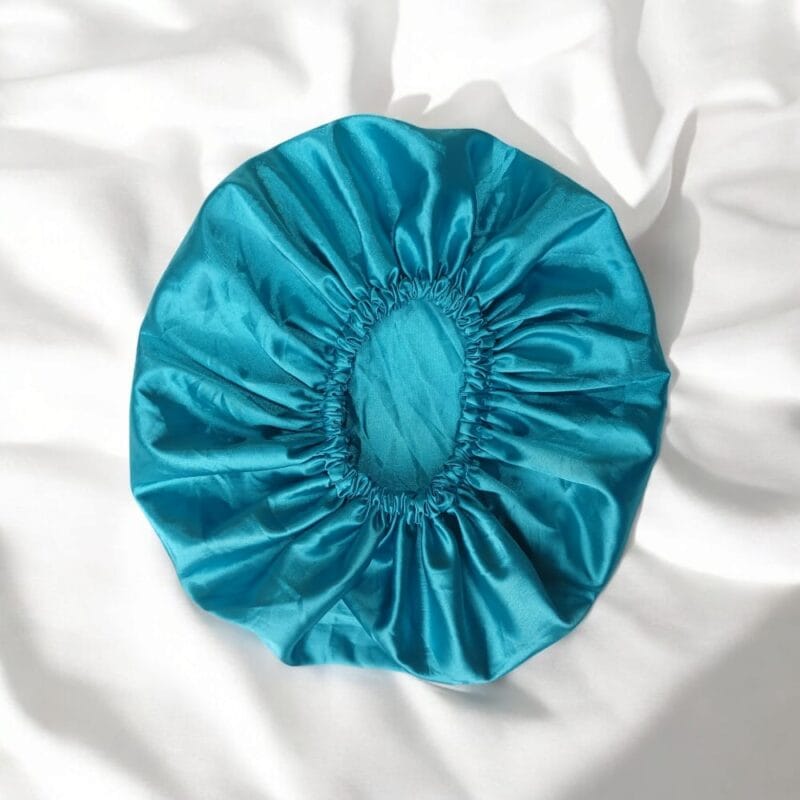 Turquoise Satin Hair Bonnet