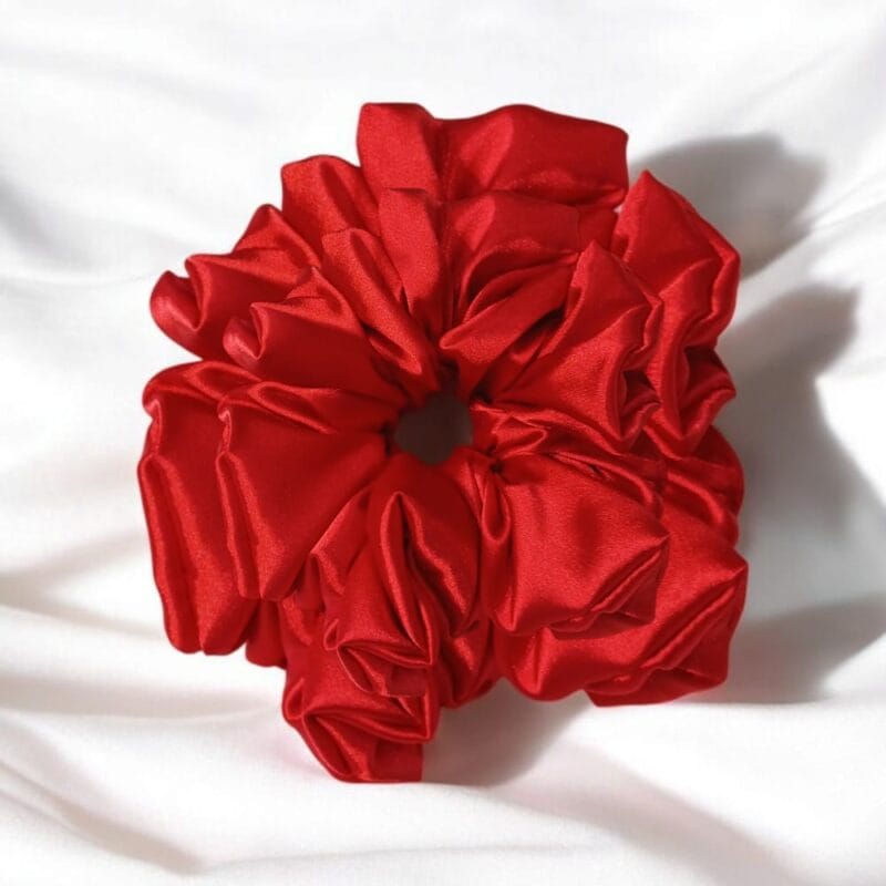 Red Satin Scrunchies